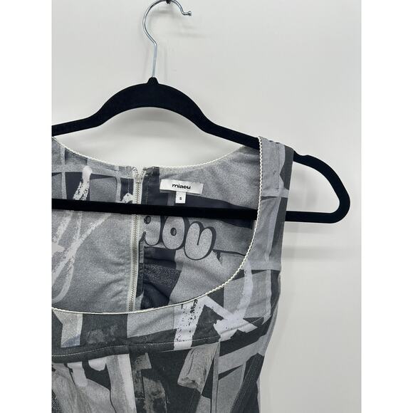Miaou Womens Cotton Gray Artsy Graphic Corset Tank Top Size S Grunge Streetwear - Picture 4 of 7
